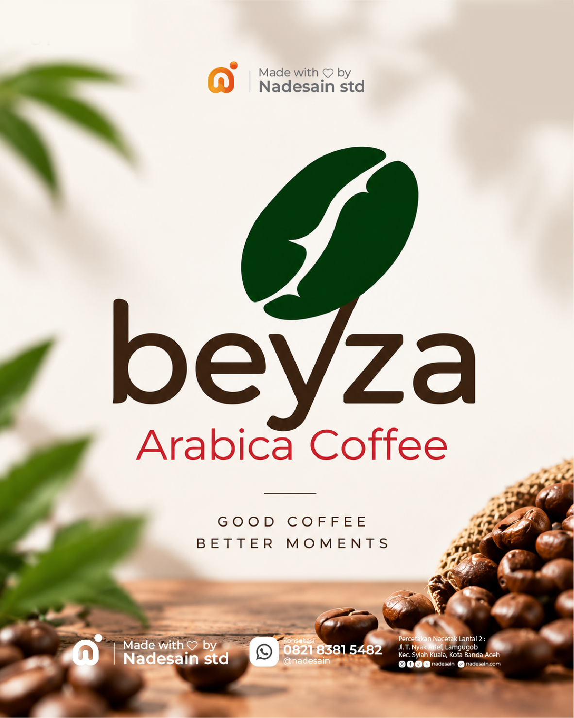 Beyza Arabica Coffee — Desain Logo & Label Beyza Coffee